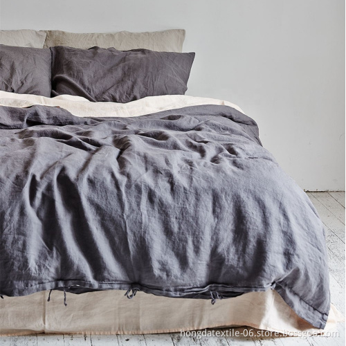 Washed French Linen Duvet Cover Set - 100% Linen Bedding Sheet Sets